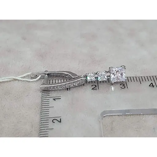 Серебряные серьги Агни АНТУРИУМ с фианитами. 2993/9Р-CZ - фото 5