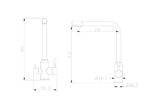 Змішувач для кухні Wezer з підключенням до фільтру EKO4C-01-GUNGREY - фото 3