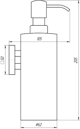 Дозатор для рідкого мила Globus Lux SQ 9432, Хром матовий - фото 2