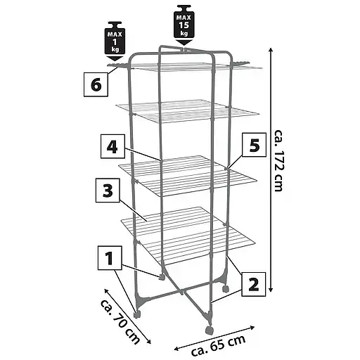 Сушилка для белья напольная Casa Si Exo 4 White (CS92166E04IT)  - фото 4