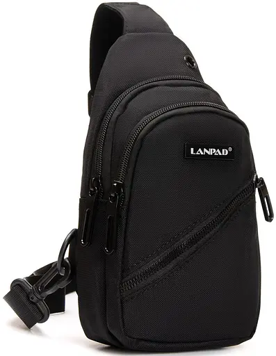 Небольшая сумка слинг Lanpad тканевая черный sum0028753 - фото 3