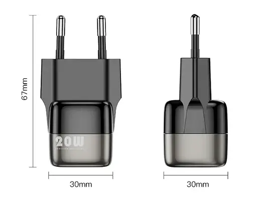 Адаптер мережевий зарядний пристрій Kuulaa KL-CD34 20W Super Si Type-C (у коробці) чорний - фото 3