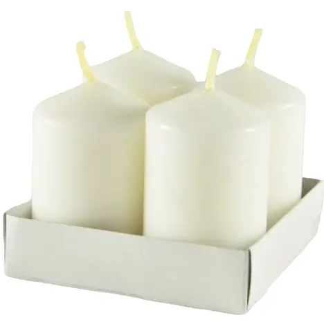 Уценка. Свеча Pragnis, 3,6х6 см, 4 шт, белая (P366-4-00)