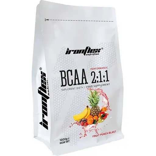 Аминокислота BCAA IronFlex BCAA 2-1-1 Performance 1000 г Фруктовый пунш - фото 1