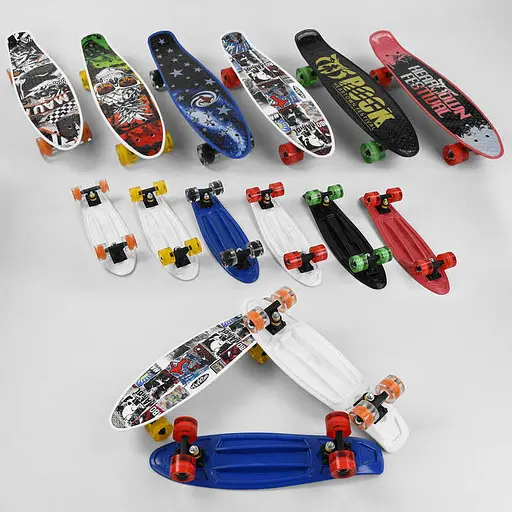 Скейт пенни-борд Best Board, PU колеса, светящиеся, диаметр 6 см, S-00164 (в ассортименте) - фото 2