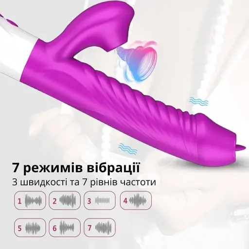 Вібратор I’MCUM Pleasure Storm 5в1 Фіолетовий (IM-ZDB503) - фото 4