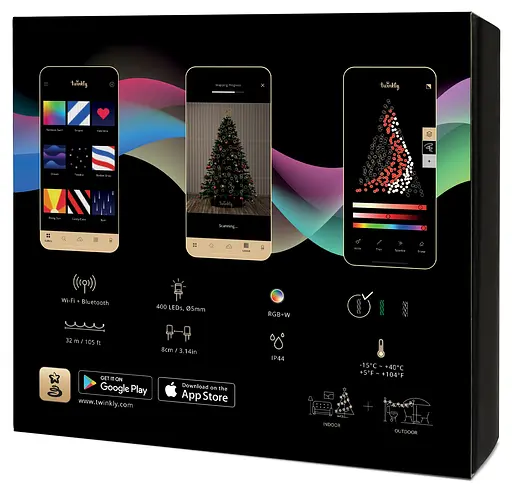 Twinkly Smart LED Гірлянда Twinkly Strings RGBW 400, Gen II, IP44, довжина 32м, кабель чорний - фото 2