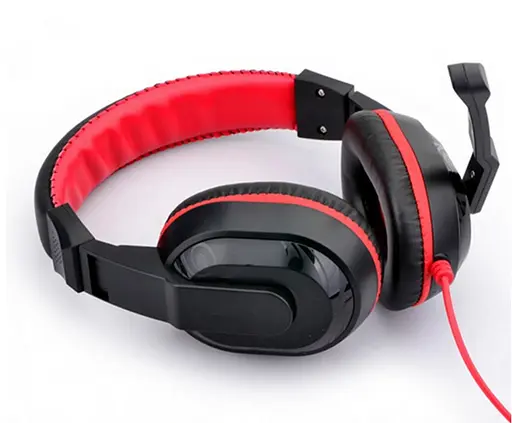 Ігрові навушники Kebidu для ПК з мікрофоном (Чорні з червоним) - фото 4