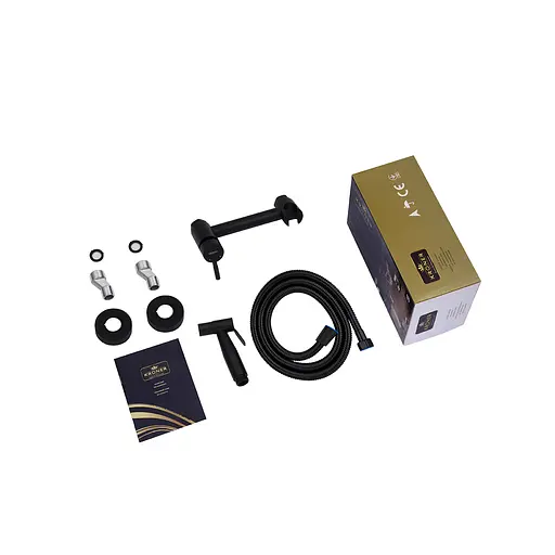 Змішувач для гігієнічного душу зовнішнього монтажу 150 мм Kroner KRP Edelstahl Klassisch - SCH052 CV027930, Чорний матовий - фото 8