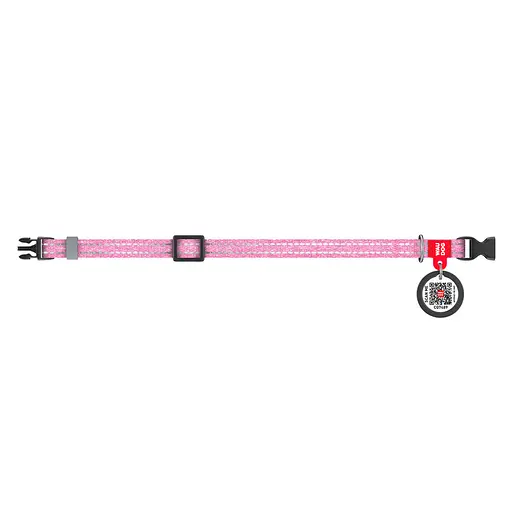 Ошейник для кошек и мелких пород собак Waudog Re-cotton с QR-паспортом восстановлен хлопок светоотражающий пластиковый - фото 3