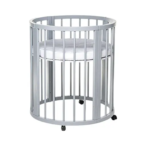 Детская кроватка Бук Горизонт без ящика, маятниковый механизм серый - фото 2