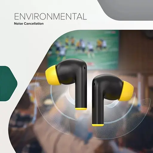 Навушники Canyon TWS HEXAGON 7 TWS ANC+ENC Wireless Charge Black Yellow (CNS-TWS7BY) - фото 4