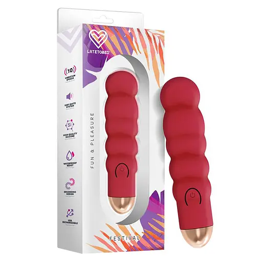 Вибратор Festival Ewon 13 см (красный) - фото 4