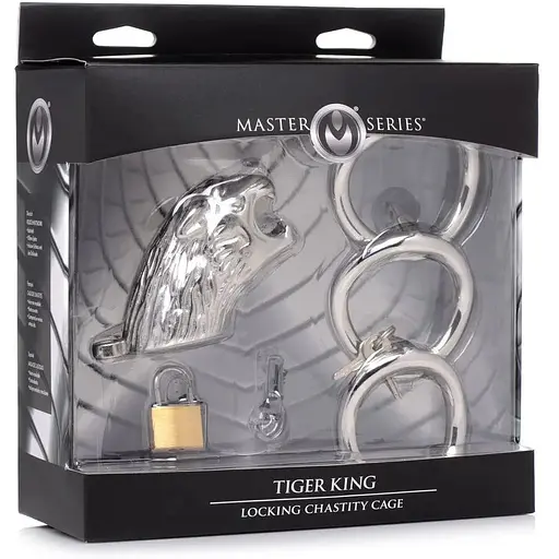 Клітка для члена Master Series Tiger King Cock Cage With Lock - фото 7