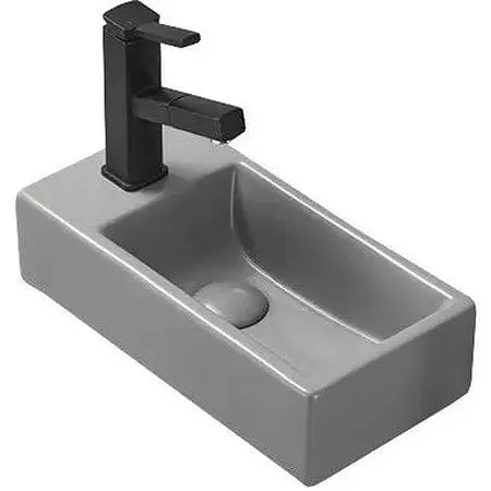 Умивальник Mexen Inez 40 grey matt правий накладний підвісний MEX-21484061R, Сірий - фото 1