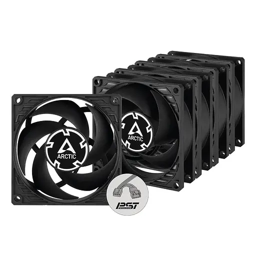 Комплект вентиляторов Arctic P8 PWM PST (5-Fan Pack) Black (ACFAN00154A) - фото 1