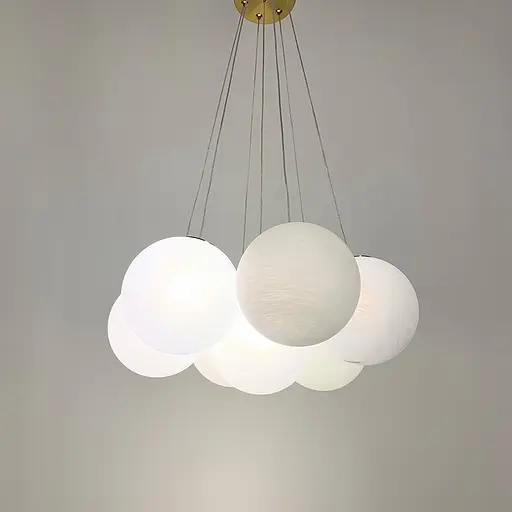 Люстра-пучок на 7 мраморных плафонов в латунном корпусе Ст. MJ 141/7 AB+WT (NEW) Line F - фото 7