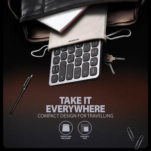 Клавіатура AXAGON HMC-KB USB-C 9 in 1 HUB EN/UA Grey Black (HMC-KB-CRL) - фото 9