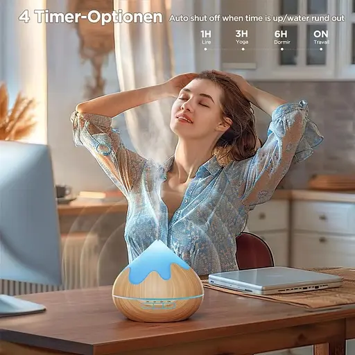 Диффузор эфирных масел Huinnethrey 500 мл с подарочным набором из 8 лучших масел - фото 4