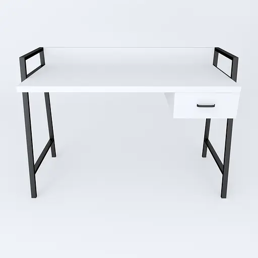 Письмовий стіл Ferrum-decor Комфорт 750x1000x600 Чорний метал ДСП Біле 32 мм (FRD-103422) - фото 3