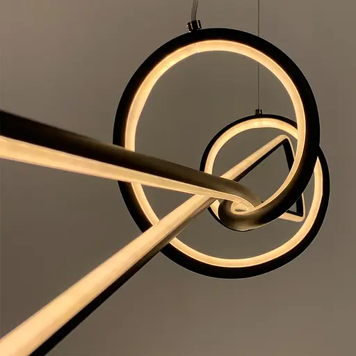 Сучасна чорна люстра AVIZE у корпусі 100 см | Арт. H35L-1000 BK | Line F - фото 5