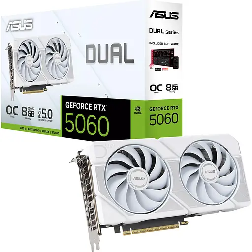 Видеокарта Asus Dual GeForce RTX 5060 8GB OC Edition White (DUAL-RTX5060-O8G-WHITE) UA [153787] - фото 1