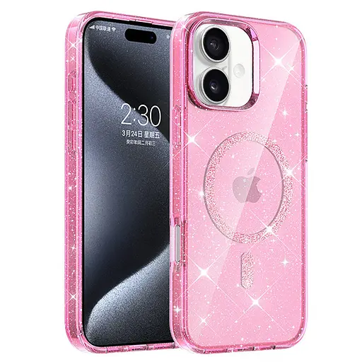Чохол Epik TPU Eclipse Sparkle MagFit для Apple iPhone 16, 6.1 Pink