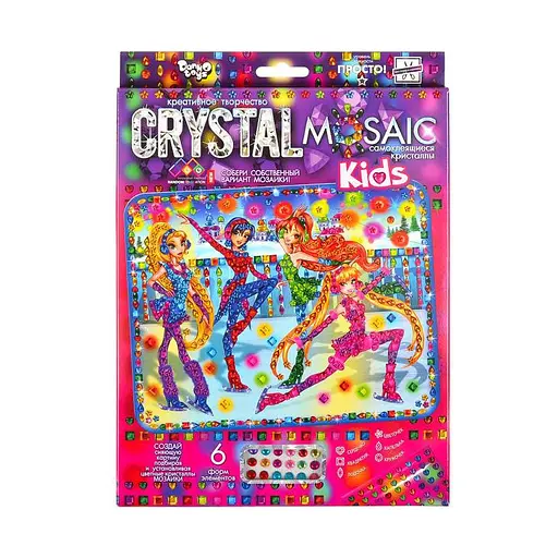 Набор креативного творчества "Kids Crystal Mosaic" CRMk-01-02, 6 форм элементов