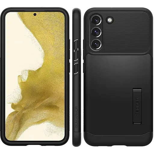 Оригінальний чохол із підставкою Spigen Slim Armor для Samsung Galaxy S22 Black ACS04013 SM-S906 - фото 4