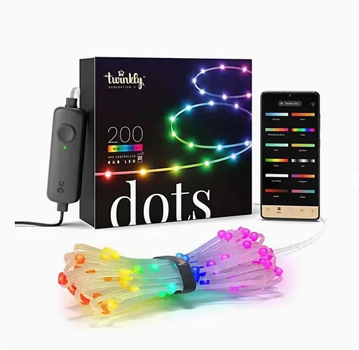 Twinkly Гірлянда Smart LED Twinkly Dots Lights RGB 200 IP44 10м кабель прозорий - фото 1