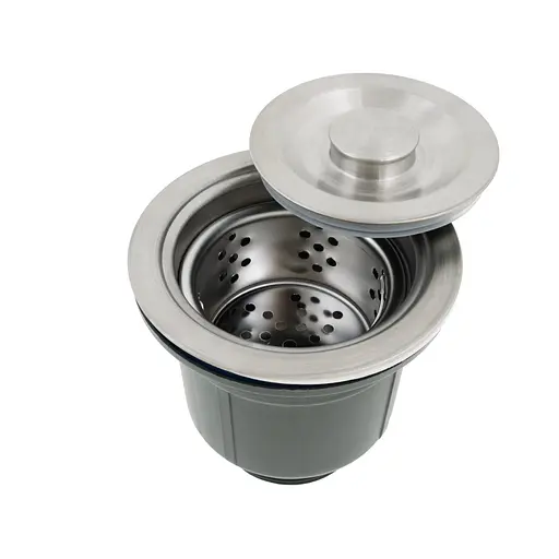 Сифон для мийки на кухню з нержавійки з переливом - фото 3