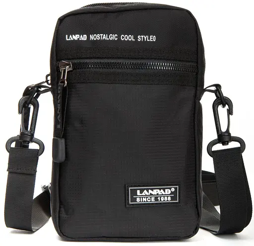 Невелика чоловіча сумка через плече чорна Lanpad sum0028757 - фото 3