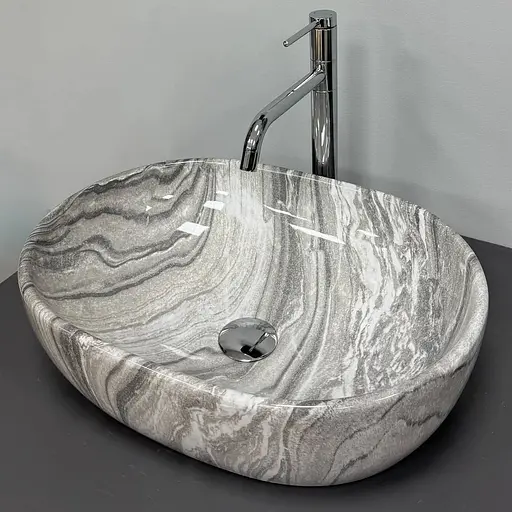 Умивальник VBI Modena S grey onyx накладний VBI-012009, Сірий - фото 1