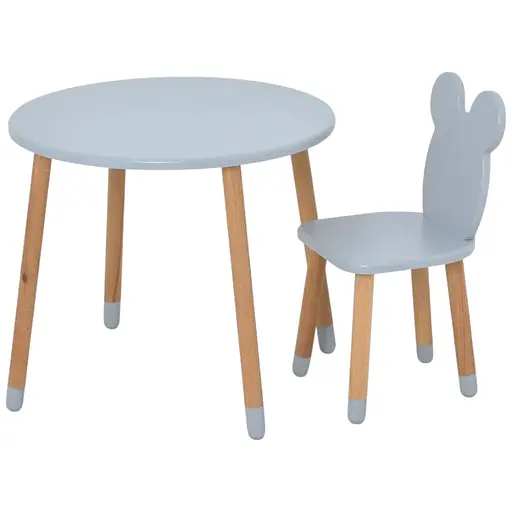 Детский столик Bambi Медвежонок 07-025G-ROUND для творчества со стульчиком 60х60 см