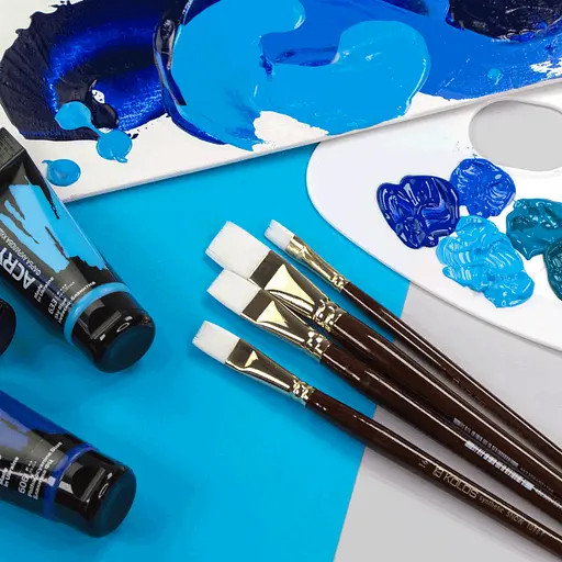 Пензель синтетика плоска Snow 1098F №2 довга ручка Kolos - фото 3