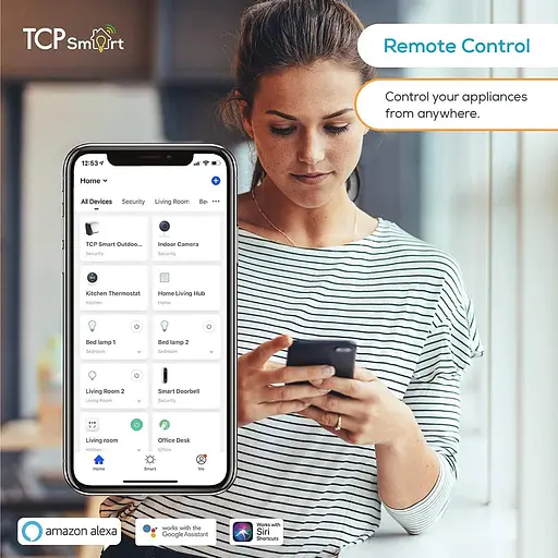 Світлодіодна лампа TCP Smart Wi-Fi класична E27 колір регулюється білий і зміна кольору затемнюється - фото 4