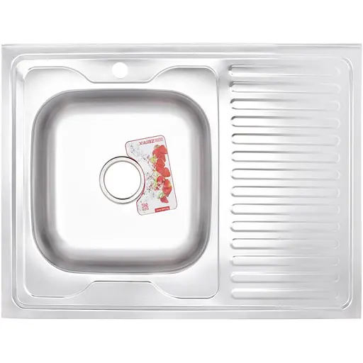 Кухонная мойка накладная ZERIX Z8060L-04-160E satin (ZX1618) - фото 1