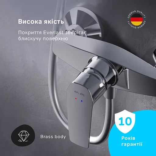 Змішувач для душу Am.Pm Gem хром F90A20000 Хром - фото 2