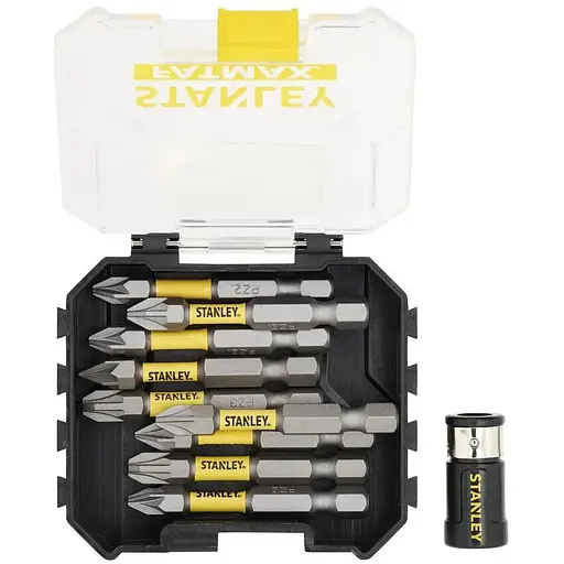 Набор бит Stanley FatMax Pozidriv Pz1 Pz2 Pz3 L=50 мм 10 шт. пластиковый кейс (STA88565) - фото 1
