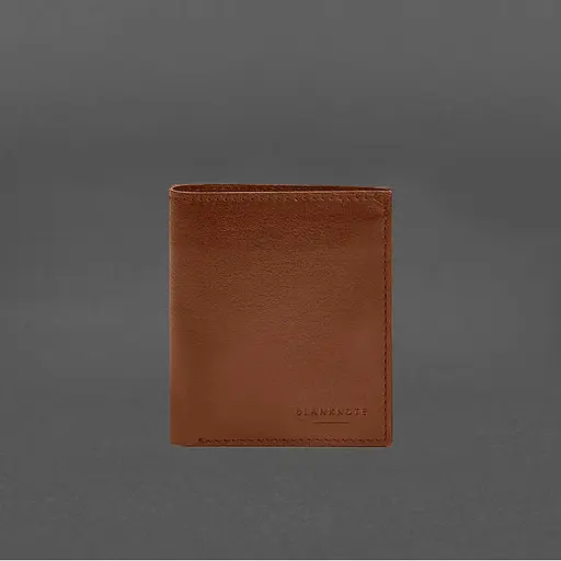 Кожаный портмоне на кнопке Brut светло-коричневый краст - фото 8