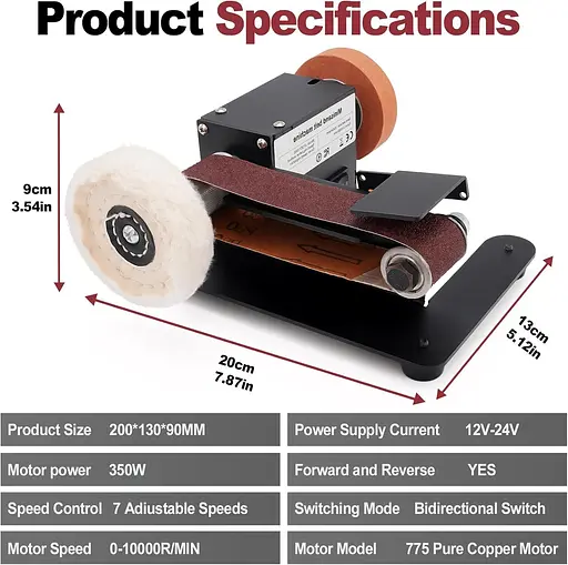 Мінішліфувальна машина Yofuly, настільна шліфувальна машина потужністю 350 Вт, шліфувальна машина - фото 3