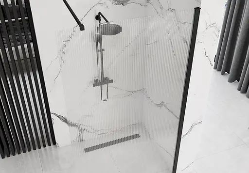 Душова стінка Rea Aero 100 intimo black REA-K4121, прозорий, чорний матовий - фото 4