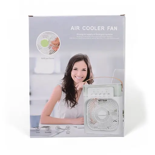 Вентилятор Air Cooler Fan USB з зволожувачем повітря та підсвічуванням (Білий) - фото 9