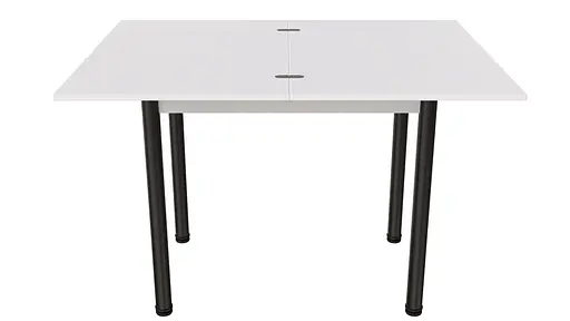 Обеденный раскладной стол-формер Берта Ferrum-decor 750x1400x900 Черный металл ДСП Белый 16 мм (FRD-105178) - фото 4