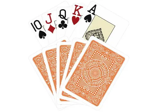 Карти гральні Modiano Texas Poker 100% Plastic 2 Jumbo Index (red) (PC_MPC100JR) - фото 3