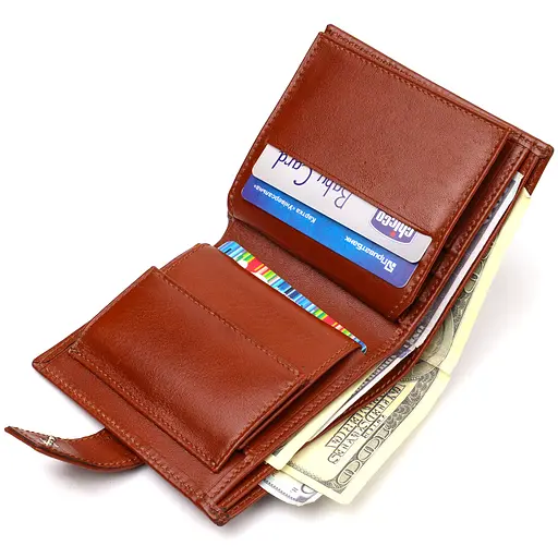 Мужской кожаный кошелек Canpellini 9.7х11х1 см acs0025713 - фото 5