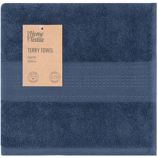 Рушник махровий Ardesto SuperSoft 50х90 см 100% бавовна синій (ART2250DBP)  - фото 1