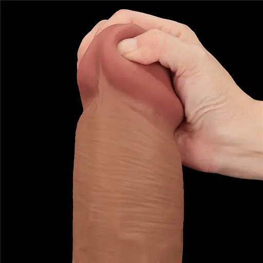 Фалоімітатор LoveToy Sliding-Skin Dual Layer Dong King Sized 36 см тілесний - фото 9