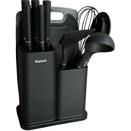 Набір кухонного приладдя Magio MG-1097B Чорний 12 предметів - фото 1