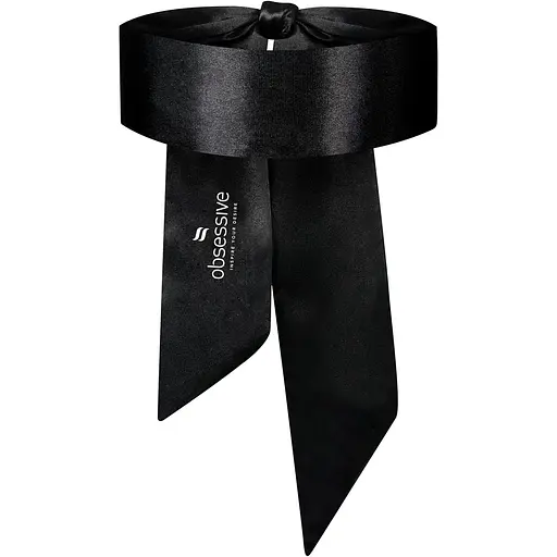 Атласна пов’язка маска Obsessive Blindfold Black One Size, чорна